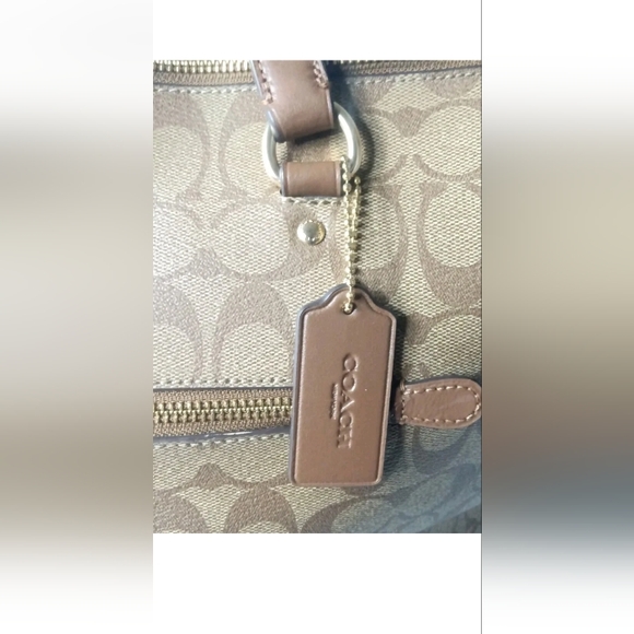 Coach Gallery Tote Signature Canvas  Gold khaki Saddle CarryAll F79609 MSRP $378 - Picture 12 of 15